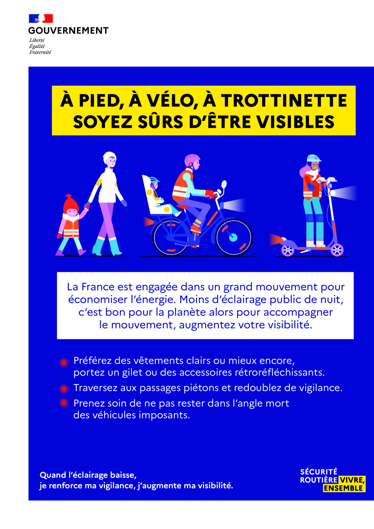 Piétons, cyclistes et trottinettistes, soyez plus visibles