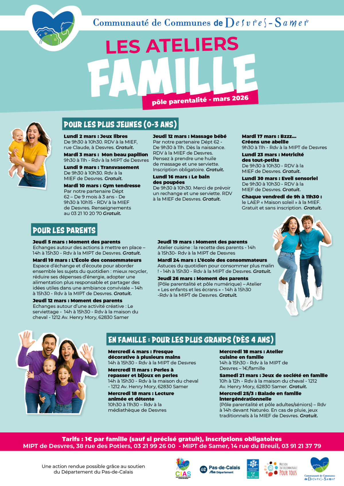 Les Ateliers Famille du mois de mars 2026